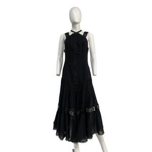 Charo Ruiz Black Cotton Midi Dress Size M